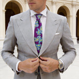 Purple With Blue Yellow Paisley Necktie
