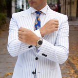 Blue With Orange Paisley Necktie