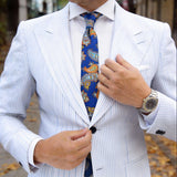 Blue With Orange Paisley Necktie