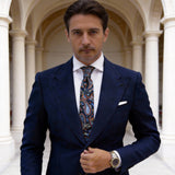 Black With Blue And Orange Paisley Necktie