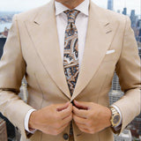 Navy Blue With Orange Paisley Necktie