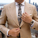 Navy Blue With Orange Paisley Necktie