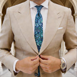 Navy With Green Paisley Necktie