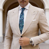 Navy With Green Paisley Necktie