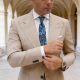 Navy With Green Paisley Necktie