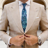 Navy With Green Paisley Necktie