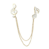 Gold White Musical Note Lapel Pin