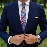 Black With Purple Blue Yellow Paisley Necktie
