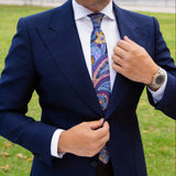 Black With Purple Blue Yellow Paisley Necktie