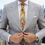 Yellow With Brown Paisley Necktie