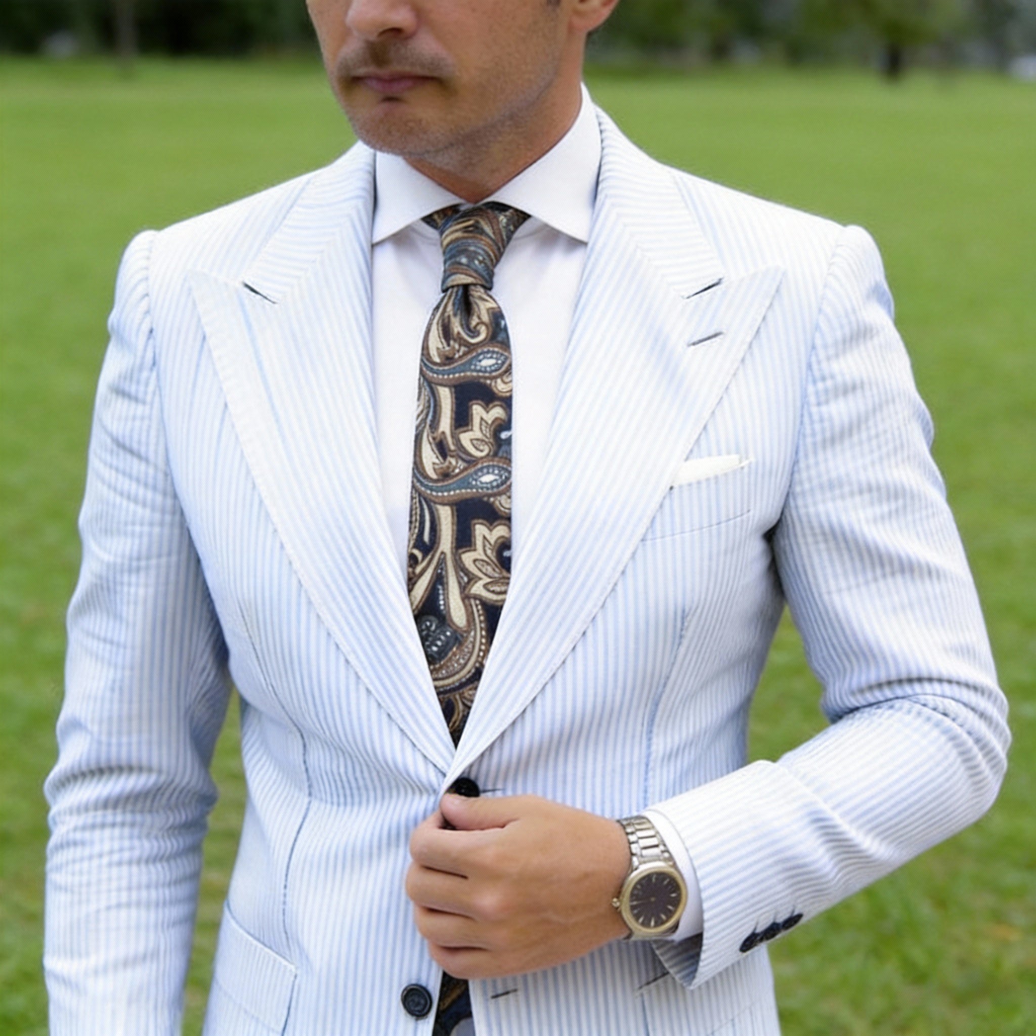 Dark Black With Brown Paisley Necktie