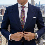 Brown With Purple Paisley Necktie