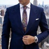 Brown With Purple Paisley Necktie