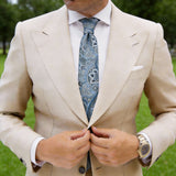 Gray With Blue Paisley Necktie
