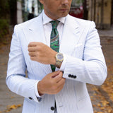 Green Necktie With Red Paisley