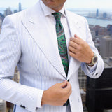 Green Necktie With Red Paisley