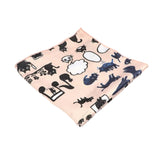 Peach Black Cartoon Pocket Square