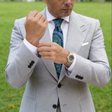 Navy Blue With Green Paisley Necktie