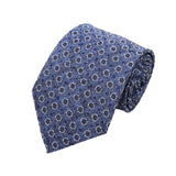 Blue White Polka Dot Floral Necktie