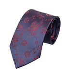 Blue Red Floral Necktie