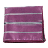 Purple Gray Striped Pocket Square