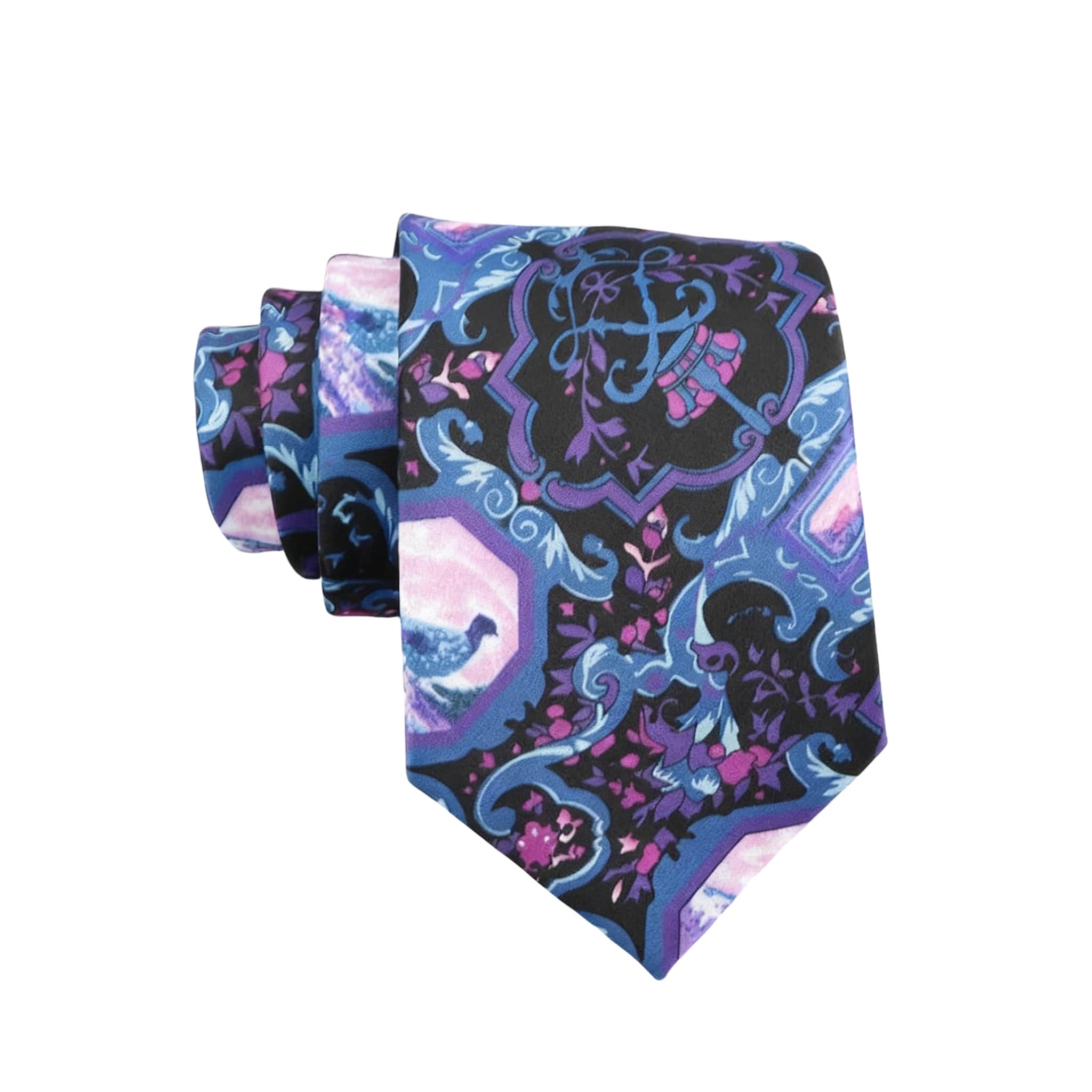 Black Blue Paisley Necktie