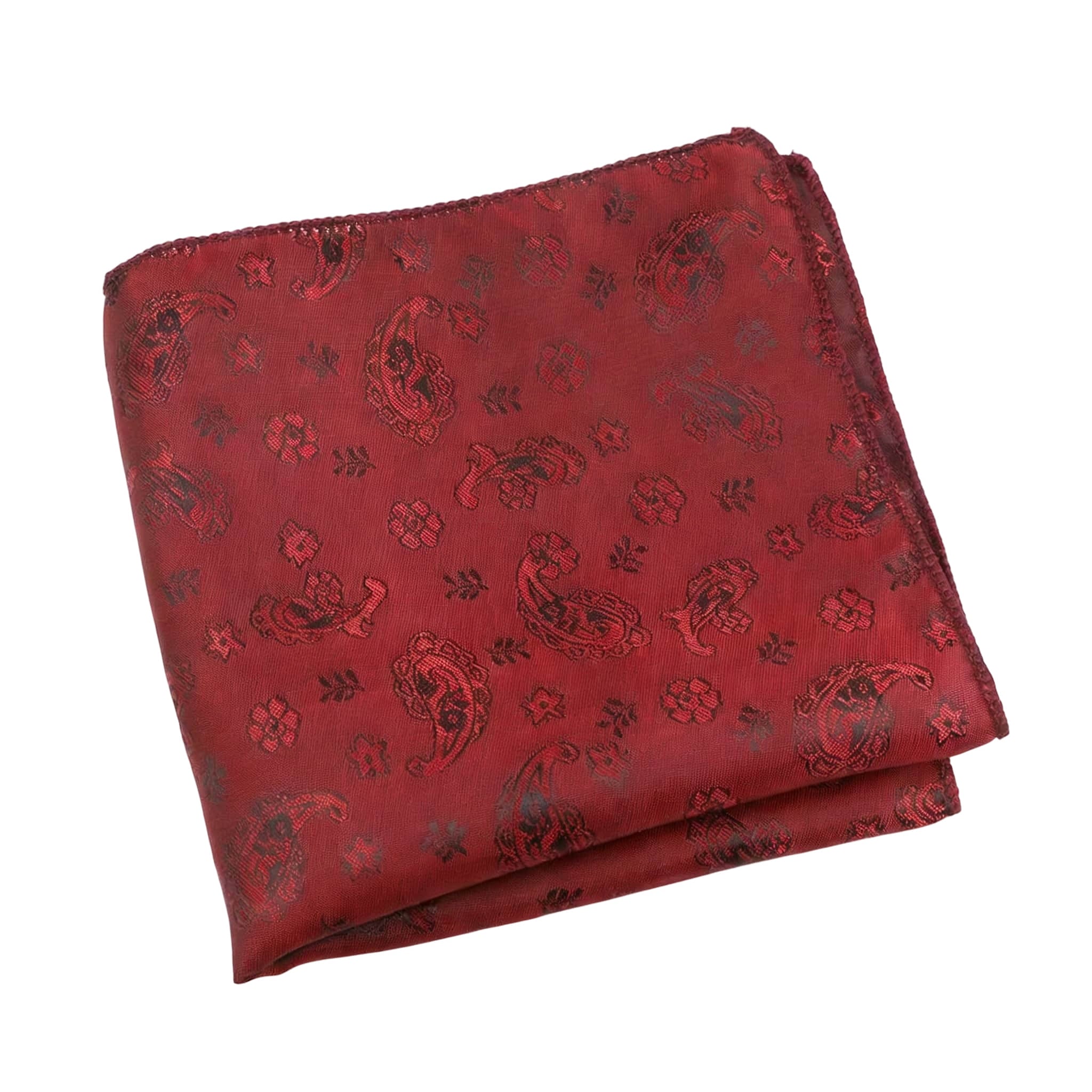 Red Black Paisley Pocket Square