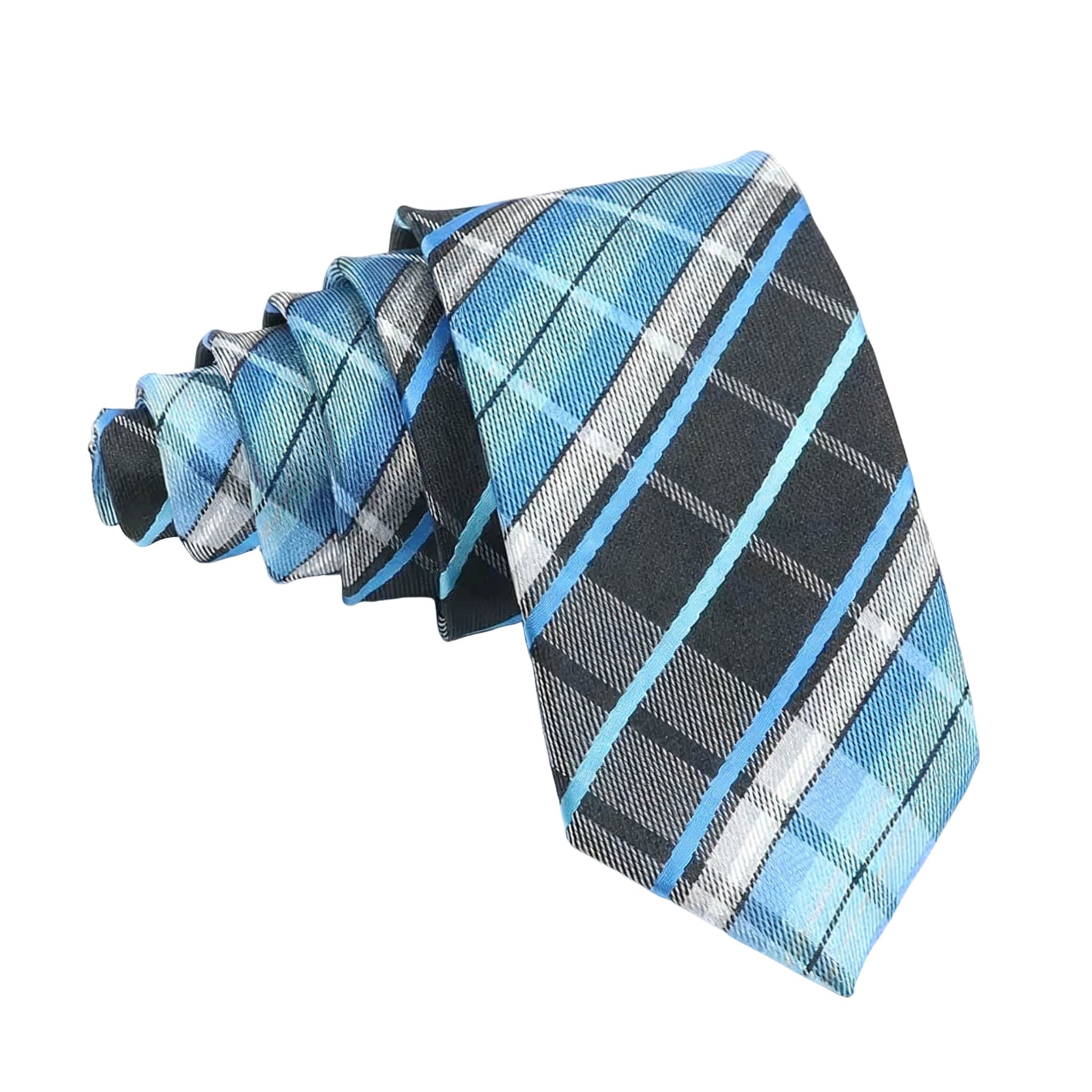 Blue Black Plaid Necktie