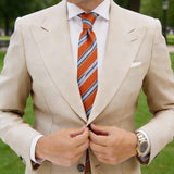 Orange With Blue Stripe Necktie