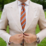 Orange With Blue Stripe Necktie