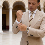 Beige With Brown Stripes Necktie