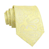 Yellow Silver Paisley Necktie