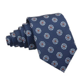 Navy Blue Orange Floral Necktie