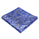 Blue Silver Paisley Pocket Square