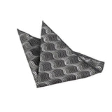Black Silver Wavy Pocket Square