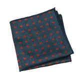 Teal Red Floral Pocket Square