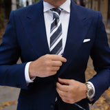 Dark Gray with White Stripe Necktie