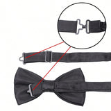 ZONFAZ Silk Solid Color Bowtie for Men Classical Formal Casual Wedding Business Bow Tie