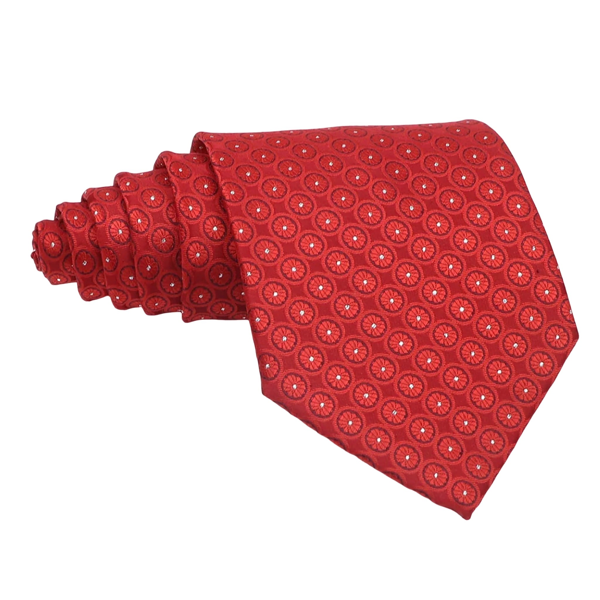 Red White Floral Necktie