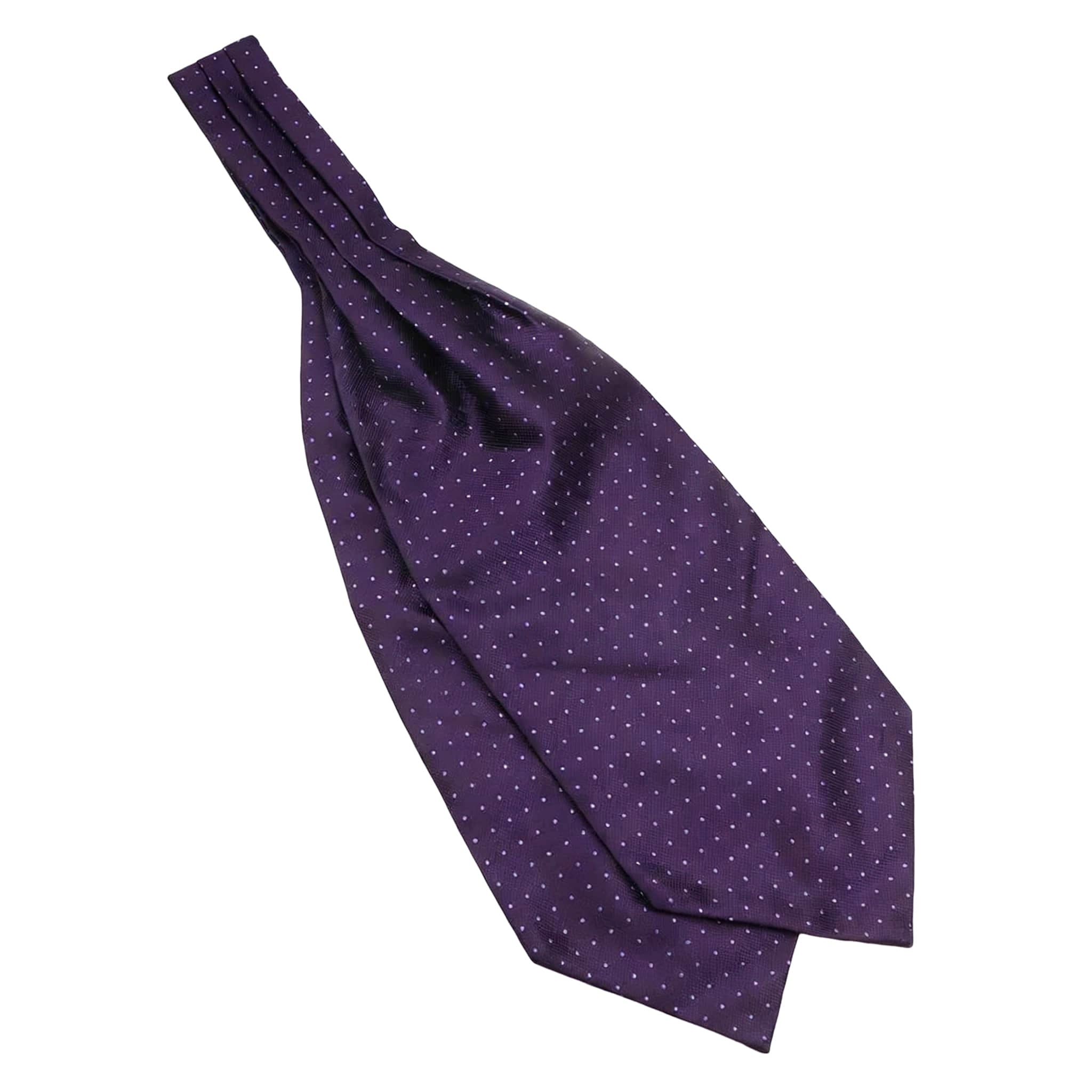 Purple White Polka Dot Ascot