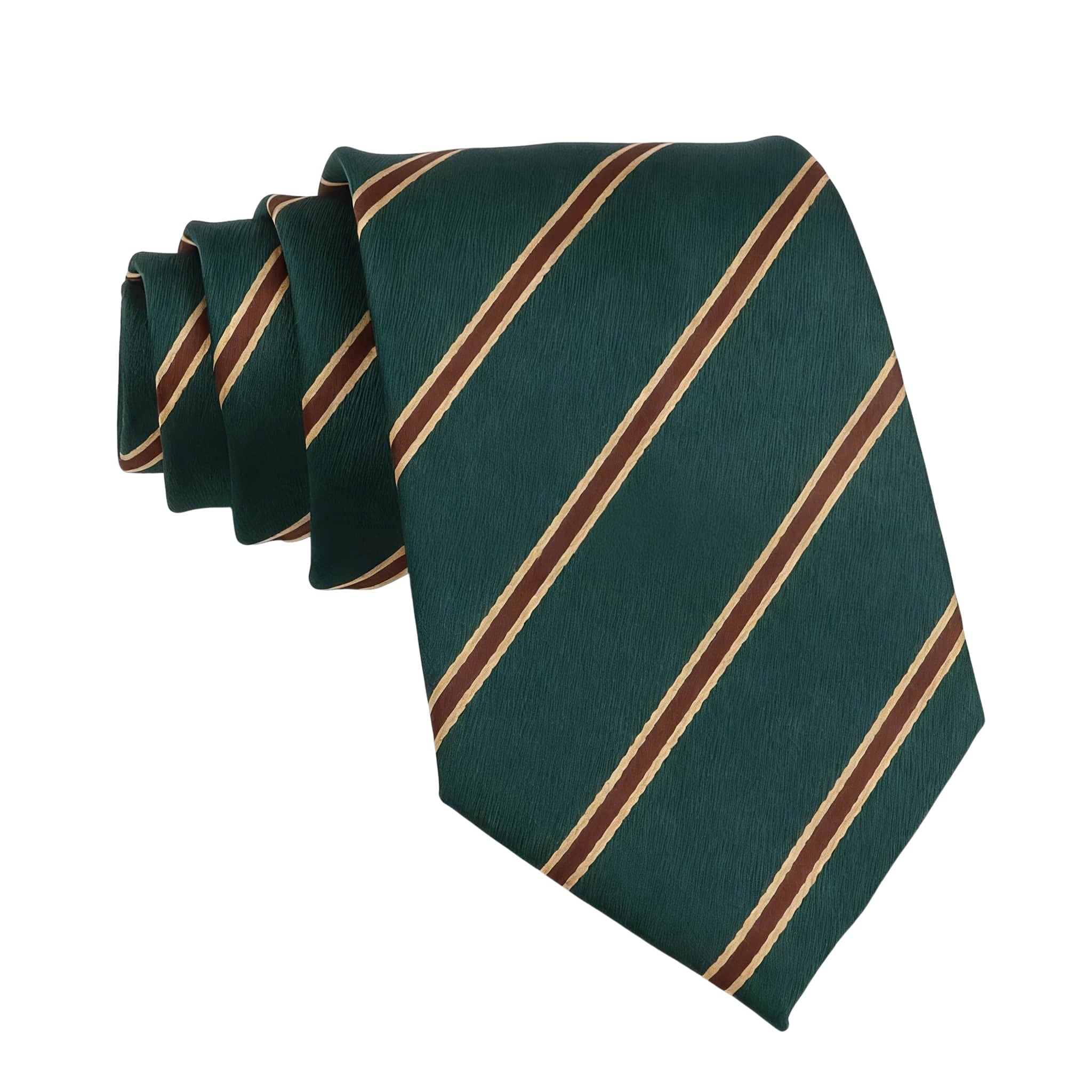 Green Brown Striped Necktie