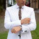 Brown Beige Floral Necktie