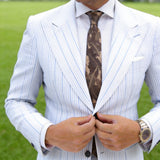 Brown Beige Floral Necktie