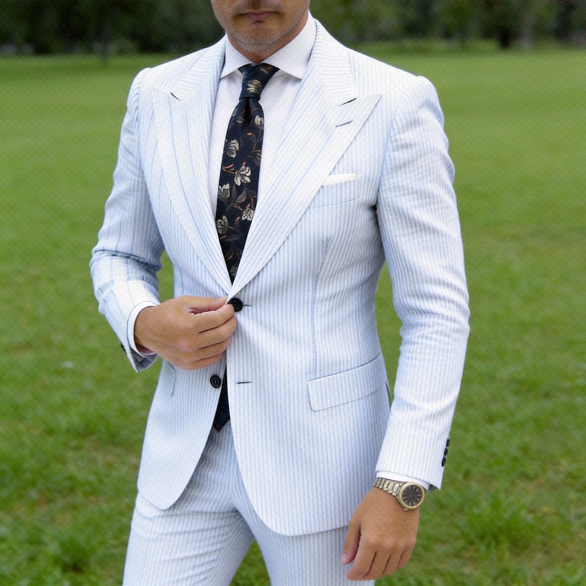 Brown Tan Floral Necktie