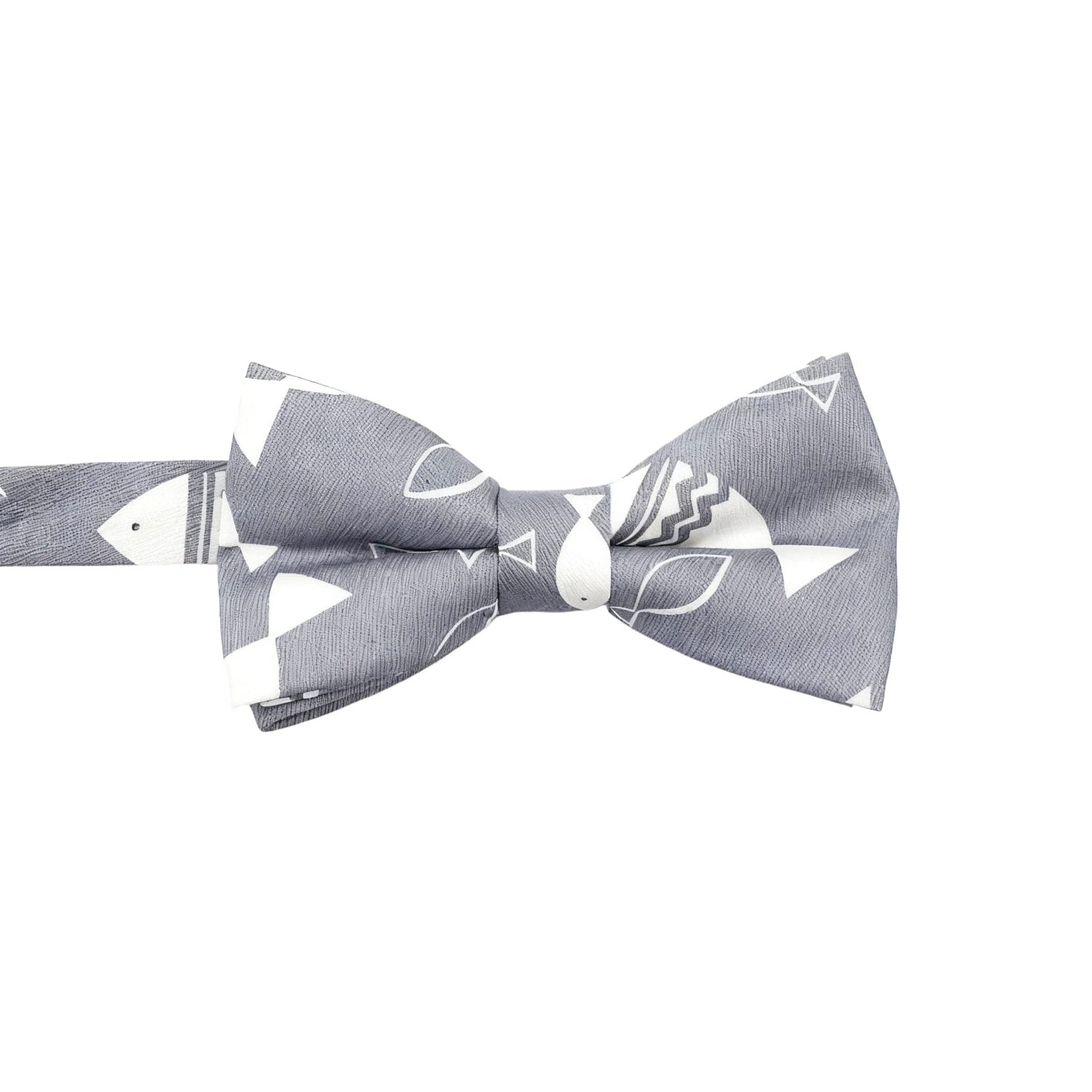 Gray with White Fish and Geometric Bowtie