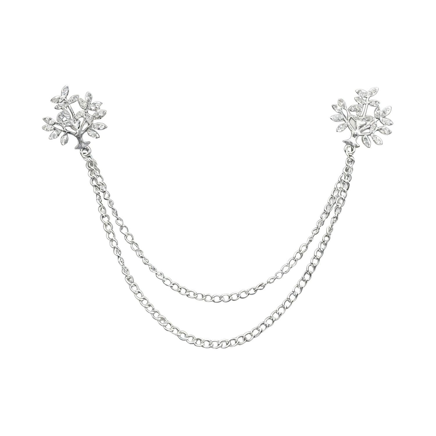 Silver White Tree Lapel Pin