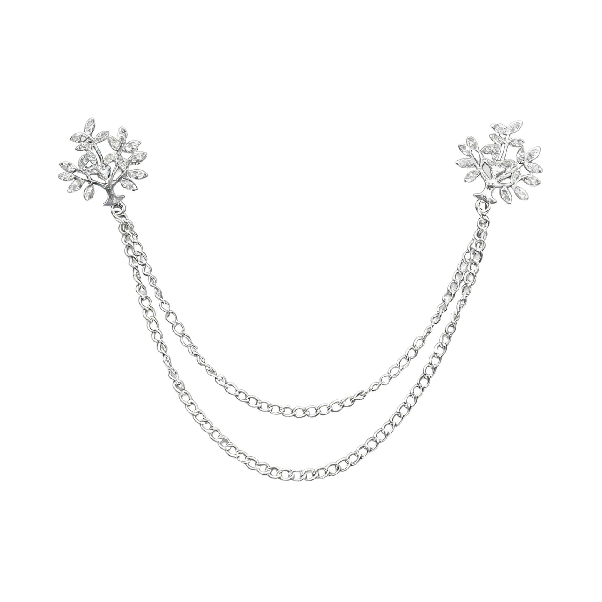 Silver White Tree Lapel Pin