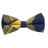 Navy Yellow Check Bow Tie