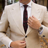 Black Red Floral Necktie