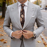 Black Brown Floral Necktie